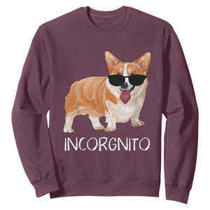 Incorgnito Funny Welsh Corgi Owner Dog Lover Sweatshirt TS10 Maroon Print Your Wear