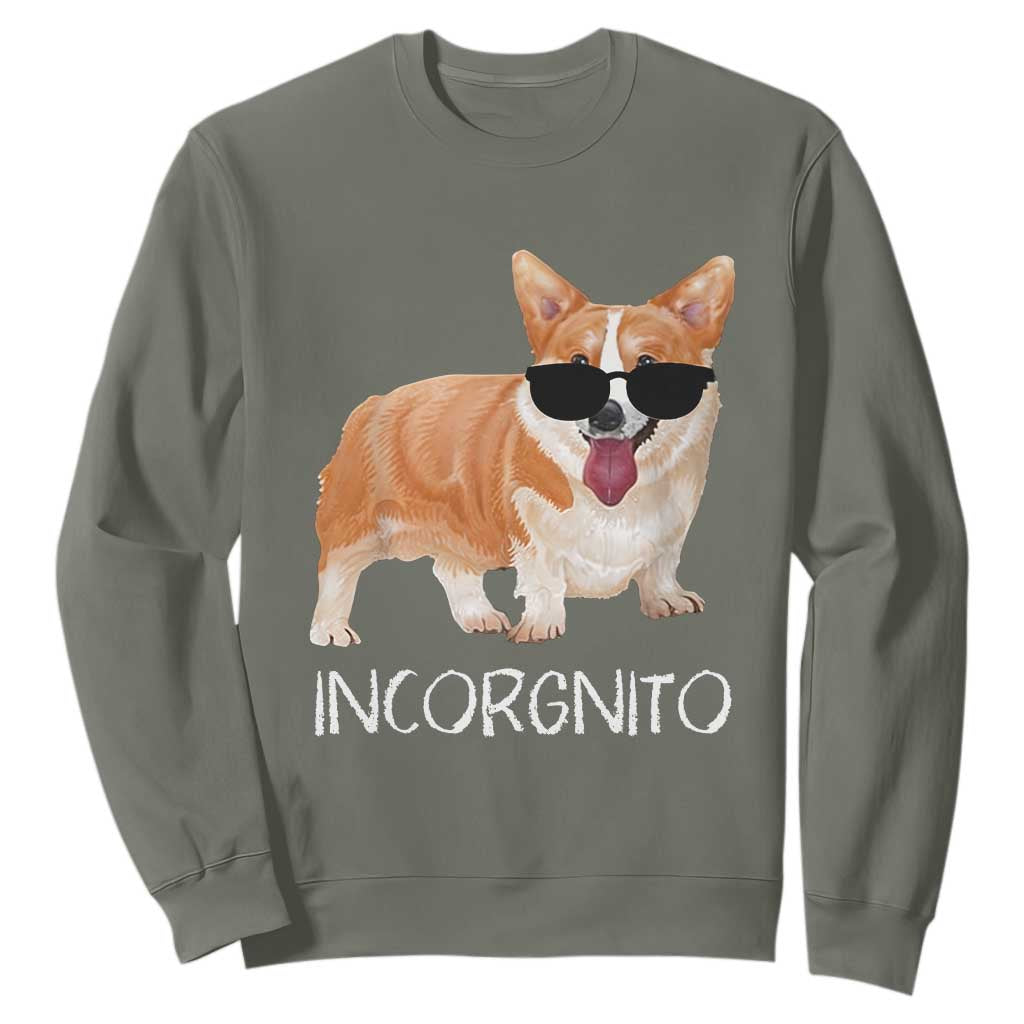 Incorgnito Funny Welsh Corgi Owner Dog Lover Sweatshirt TS10 Military Green Print Your Wear