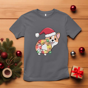 Christmas Corgi Dog T Shirt Cute Animal Pet Puppy Lover Gift Xmas Lights TS10 Charcoal Print Your Wear