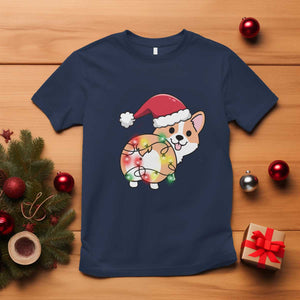 Christmas Corgi Dog T Shirt Cute Animal Pet Puppy Lover Gift Xmas Lights TS10 Navy Print Your Wear