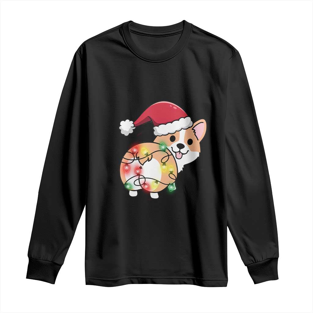 Christmas Corgi Dog Long Sleeve Shirt Cute Animal Pet Puppy Lover Gift Xmas Lights TS10 Black Print Your Wear