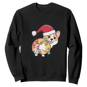 Christmas Corgi Dog Sweatshirt Cute Animal Pet Puppy Lover Gift Xmas Lights TS10 Black Print Your Wear