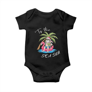 Hawaiian Christmas Santa Baby Onesie Tis The Sea Sun Beach Hawaii Xmas Tropical Xmas TS10 Black Print Your Wear