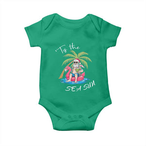 Hawaiian Christmas Santa Baby Onesie Tis The Sea Sun Beach Hawaii Xmas Tropical Xmas TS10 Irish Green Print Your Wear