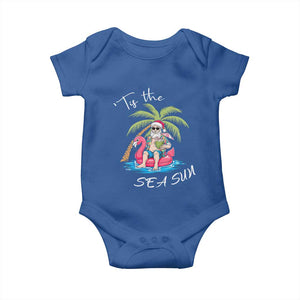 Hawaiian Christmas Santa Baby Onesie Tis The Sea Sun Beach Hawaii Xmas Tropical Xmas TS10 Royal Blue Print Your Wear