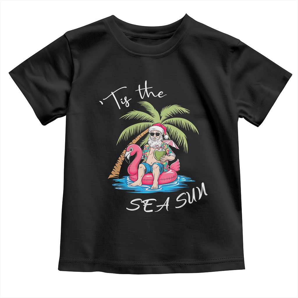 Hawaiian Christmas Santa Baby Shirt Tis The Sea Sun Beach Hawaii Xmas Tropical Xmas TS10 Black Print Your Wear