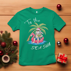 Hawaiian Christmas Santa T Shirt Tis The Sea Sun Beach Hawaii Xmas Tropical Xmas TS10 Irish Green Print Your Wear