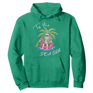 Hawaiian Christmas Santa Hoodie Tis The Sea Sun Beach Hawaii Xmas Tropical Xmas TS10 Irish Green Print Your Wear