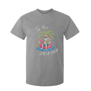 Hawaiian Christmas Santa T Shirt For Kid Tis The Sea Sun Beach Hawaii Xmas Tropical Xmas TS10 Sport Gray Print Your Wear