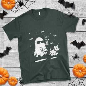 Halloween Ghost Dog T Shirt Retro Spooky Season Boo Sheet TS10 Dark Forest Green Print Your Wear