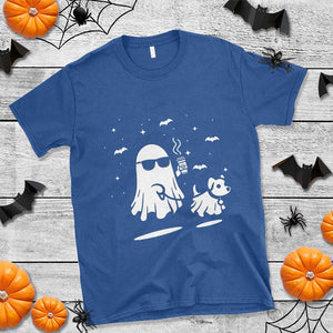 Halloween Ghost Dog T Shirt Retro Spooky Season Boo Sheet TS10 Royal Blue Print Your Wear