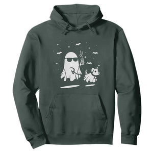 Halloween Ghost Dog Hoodie Retro Spooky Season Boo Sheet TS10 Dark Forest Green Print Your Wear