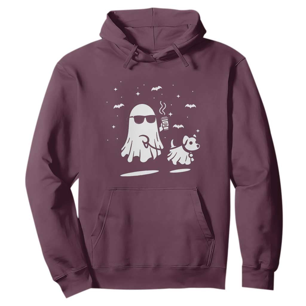 Halloween Ghost Dog Hoodie Retro Spooky Season Boo Sheet TS10 Maroon Print Your Wear