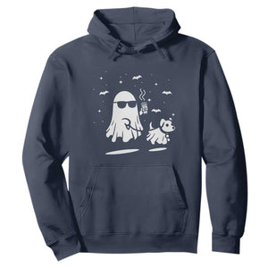 Halloween Ghost Dog Hoodie Retro Spooky Season Boo Sheet TS10 Navy Print Your Wear
