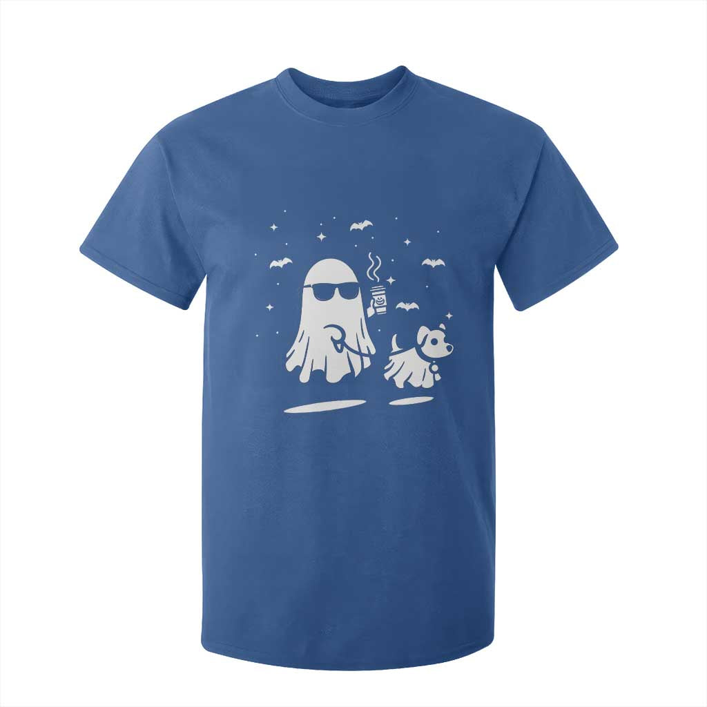 Halloween Ghost Dog T Shirt For Kid Retro Spooky Season Boo Sheet TS10 Royal Blue Print Your Wear