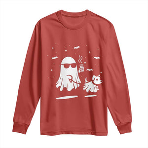 Halloween Ghost Dog Long Sleeve Shirt Retro Spooky Season Boo Sheet TS10 Red Print Your Wear