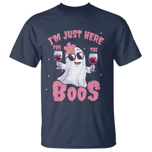 Halloween Women Ghost Cute Funny T Shirt I'm Just Here For The Boos TS10 Navy Print Your Wear