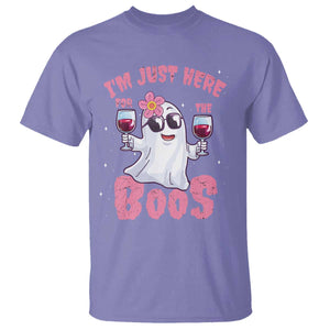 Halloween Women Ghost Cute Funny T Shirt I'm Just Here For The Boos TS10 Violet Print Your Wear