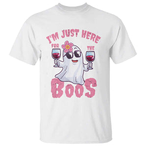 Halloween Women Ghost Cute Funny T Shirt I'm Just Here For The Boos TS10 White Print Your Wear