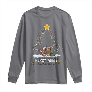 Merry Army Christmas Long Sleeve Shirt Military Family Veteran Xmas Gift Camo Boots TS10 Charcoal Print Your Wear