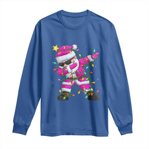 Dabbing Santa Long Sleeve Shirt Xmas Lights Pink Christmas Gifts TS10 Royal Blue Print Your Wear