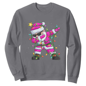 Dabbing Santa Sweatshirt Xmas Lights Pink Christmas Gifts TS10 Charcoal Print Your Wear