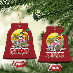 Mele Kalikimaka Hawaiian Christmas Ornament Hawaii Santa Xmas Family Beach Vacation TS10 Bell Flake Red Print Your Wear