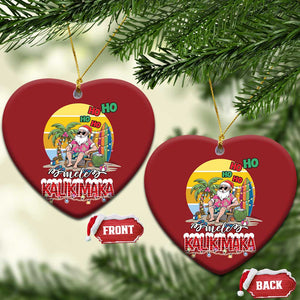 Mele Kalikimaka Hawaiian Christmas Ornament Hawaii Santa Xmas Family Beach Vacation TS10 Heart Red Print Your Wear