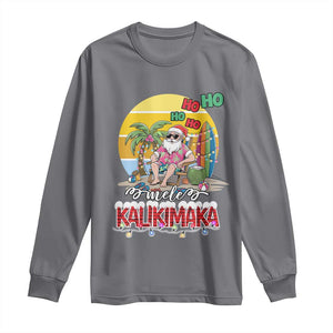 Mele Kalikimaka Hawaiian Christmas In July Hawaii Santa Long Sleeve Shirt Xmas Family Beach Vacation TS10 Charcoal Print Your Wear