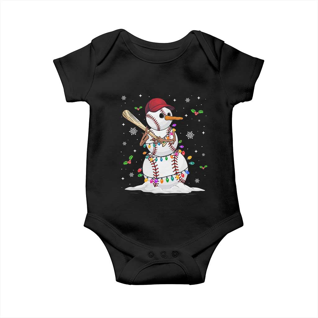 Christmas Baseball Player Baby Onesie Snowman Balls Xmas Gifts Santa Sports Men Boys TS10 Black Print Your Wear