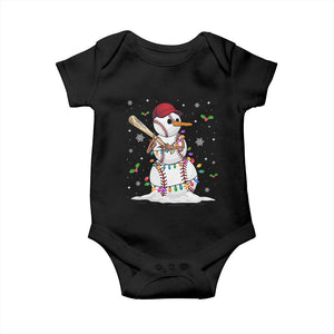 Christmas Baseball Player Baby Onesie Snowman Balls Xmas Gifts Santa Sports Men Boys TS10 Black Print Your Wear