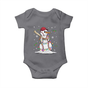 Christmas Baseball Player Baby Onesie Snowman Balls Xmas Gifts Santa Sports Men Boys TS10 Charcoal Print Your Wear