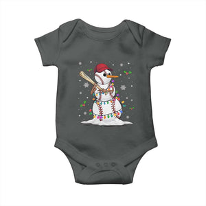 Christmas Baseball Player Baby Onesie Snowman Balls Xmas Gifts Santa Sports Men Boys TS10 Dark Heather Print Your Wear