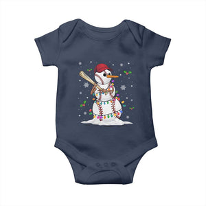 Christmas Baseball Player Baby Onesie Snowman Balls Xmas Gifts Santa Sports Men Boys TS10 Navy Print Your Wear