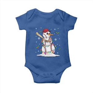 Christmas Baseball Player Baby Onesie Snowman Balls Xmas Gifts Santa Sports Men Boys TS10 Royal Blue Print Your Wear