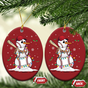 Christmas Baseball Player Christmas Ornament Snowman Balls Xmas Gifts Santa Sports Men Boys TS10 Oval Red Print Your Wear