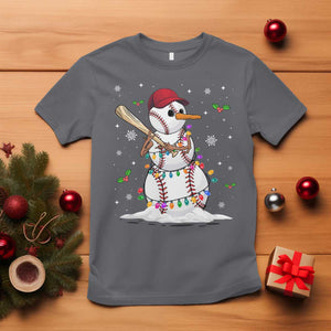 Christmas Baseball Player T Shirt Snowman Balls Xmas Gifts Santa Sports Men Boys TS10 Charcoal Print Your Wear