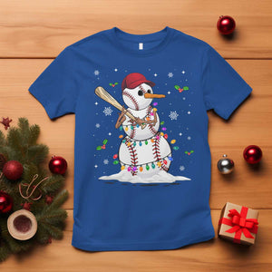 Christmas Baseball Player T Shirt Snowman Balls Xmas Gifts Santa Sports Men Boys TS10 Royal Blue Print Your Wear