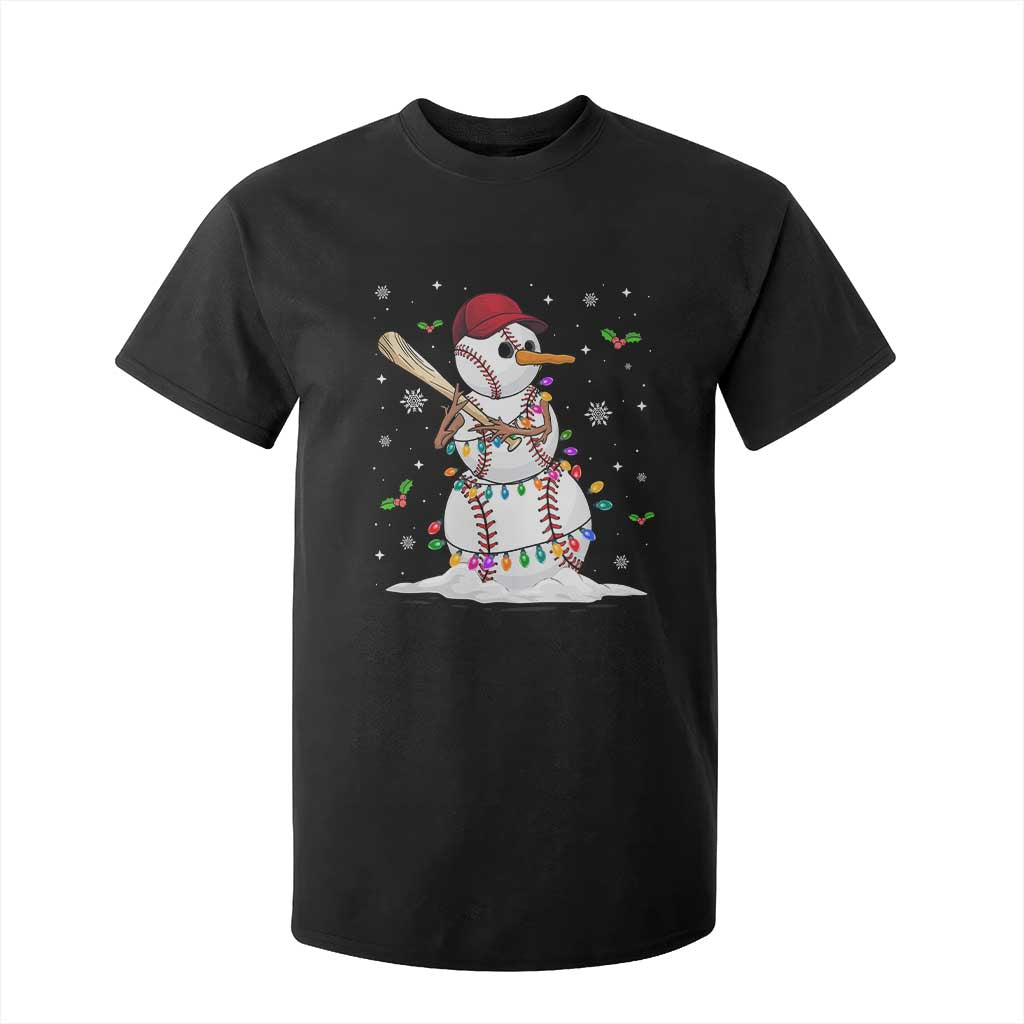 Christmas Baseball Player T Shirt For Kid Snowman Balls Xmas Gifts Santa Sports Men Boys TS10 Black Print Your Wear