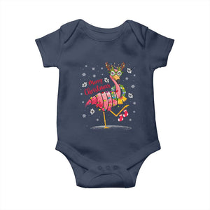 Christmas Flamingo Baby Onesie Tropical Xmas Family Beach Vacation TS10 Navy Print Your Wear