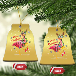 Christmas Flamingo Christmas Ornament Tropical Xmas Family Beach Vacation TS10 Bell Flake Gold Print Your Wear