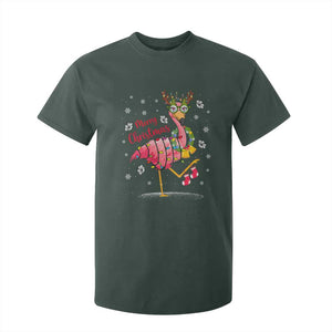 Christmas Flamingo T Shirt For Kid Tropical Xmas Family Beach Vacation TS10 Dark Forest Green Print Your Wear