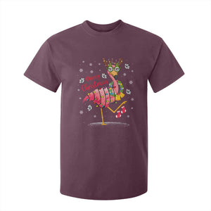 Christmas Flamingo T Shirt For Kid Tropical Xmas Family Beach Vacation TS10 Maroon Print Your Wear