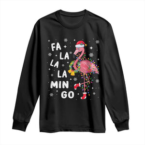 Christmas Flamingo Long Sleeve Shirt Hawaii Christmas Xmas Lights Tree TS10 Black Print Your Wear