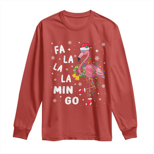 Christmas Flamingo Long Sleeve Shirt Hawaii Christmas Xmas Lights Tree TS10 Red Print Your Wear