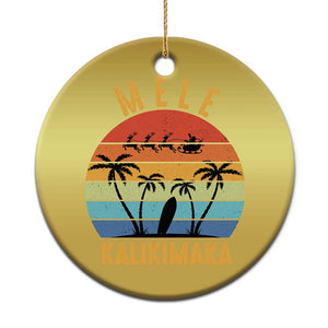 Mele Kalikimaka Hawaiian Christmas Christmas Ornament Retro Hawaii Island Palm Beach Surfboard Surf Xmas Family TS10 Print Your Wear