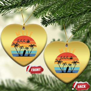 Mele Kalikimaka Hawaiian Christmas Christmas Ornament Retro Hawaii Island Palm Beach Surfboard Surf Xmas Family TS10 Heart Gold Print Your Wear