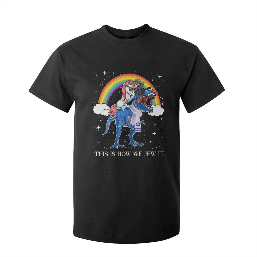 Funny Hanukkah T Shirt For Kid Jewnicorn This Is How We Jew It TS10 Black Print Your Wear