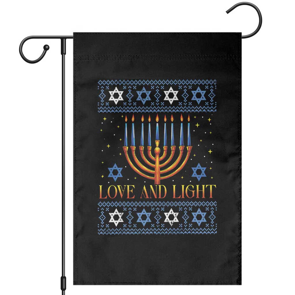 Ugly Hanukkah Garden Flag Love and Light Jew Menorah Jewish Chanukah TS10 Black Print Your Wear