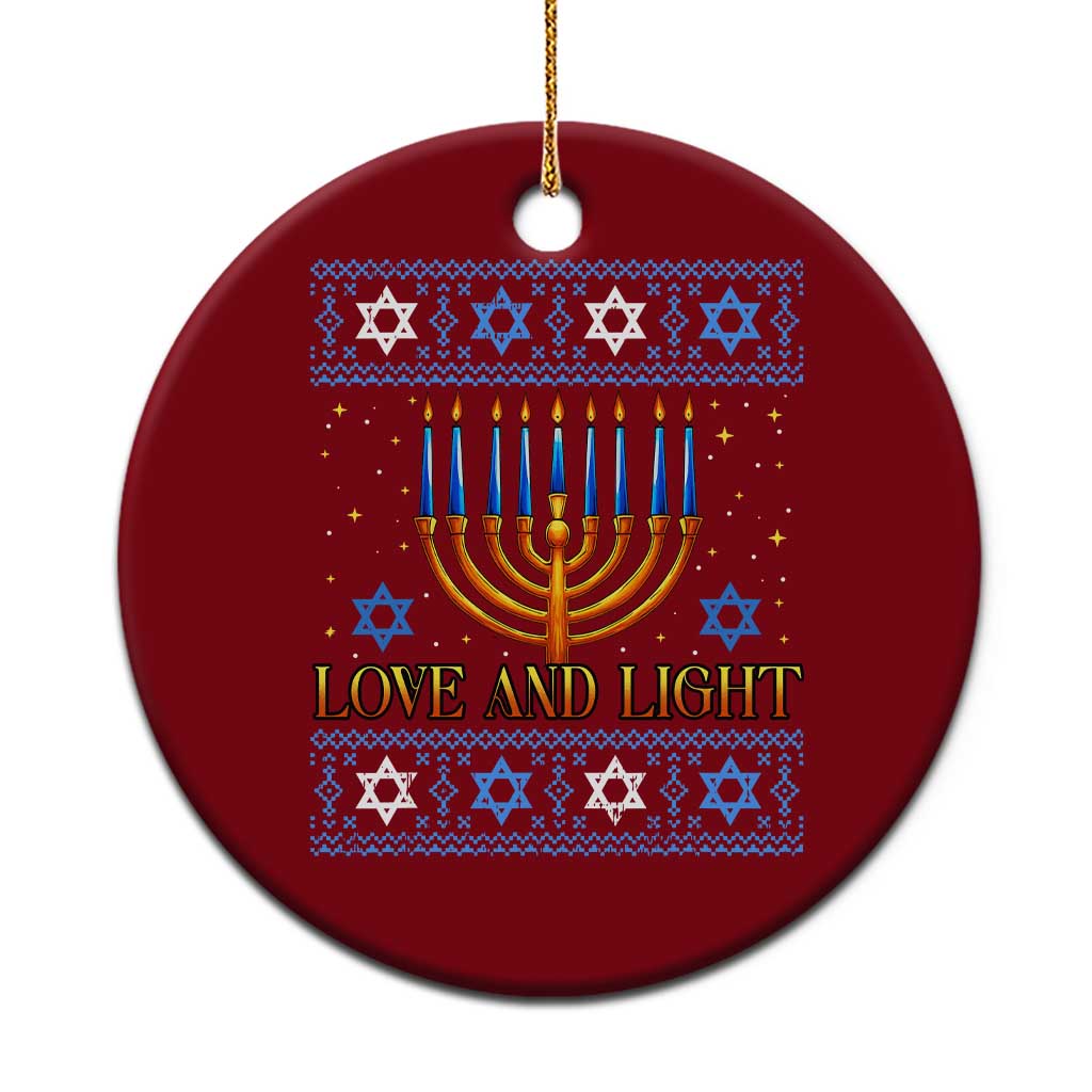 Ugly Hanukkah Ceramic Ornament Love and Light Jew Menorah Jewish Chanukah TS10 1pc Red Print Your Wear